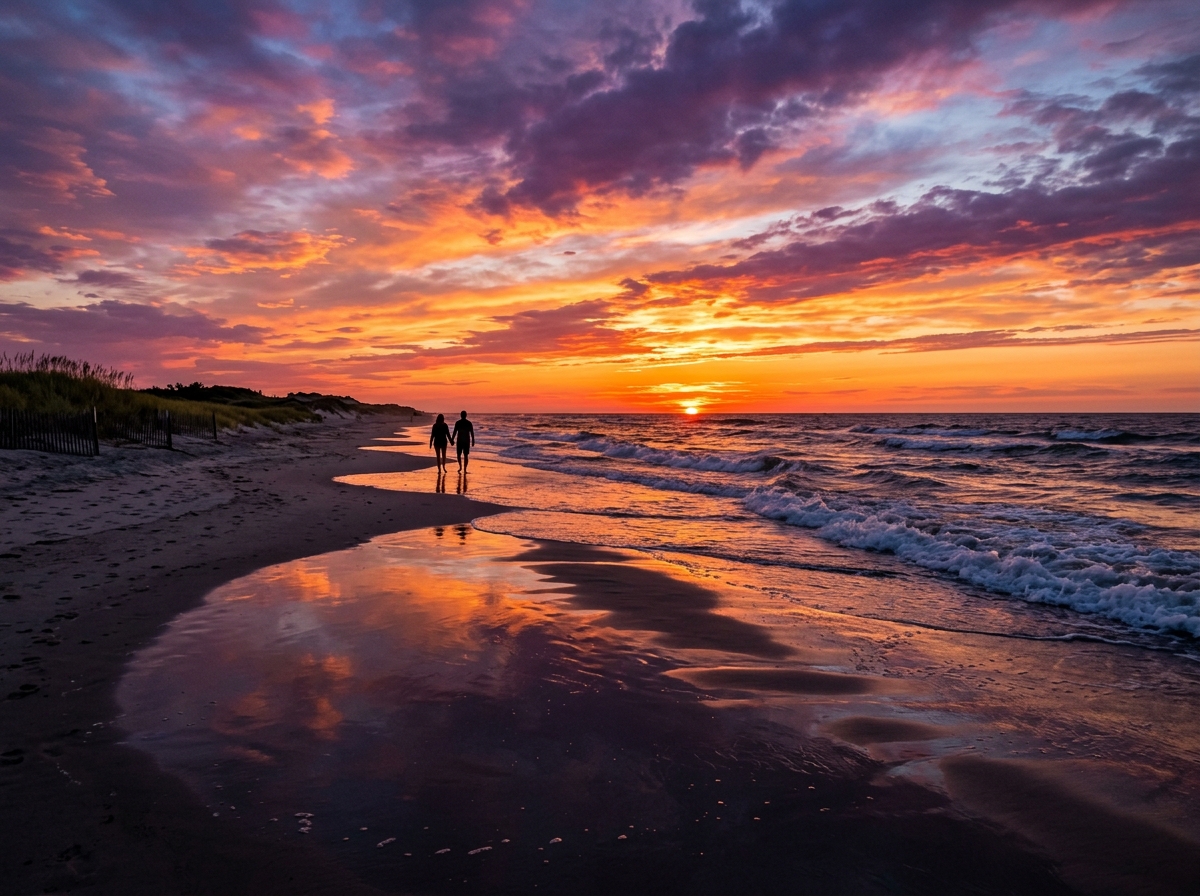 Sunset over the Atlantic Ocean from the New Jersey shore