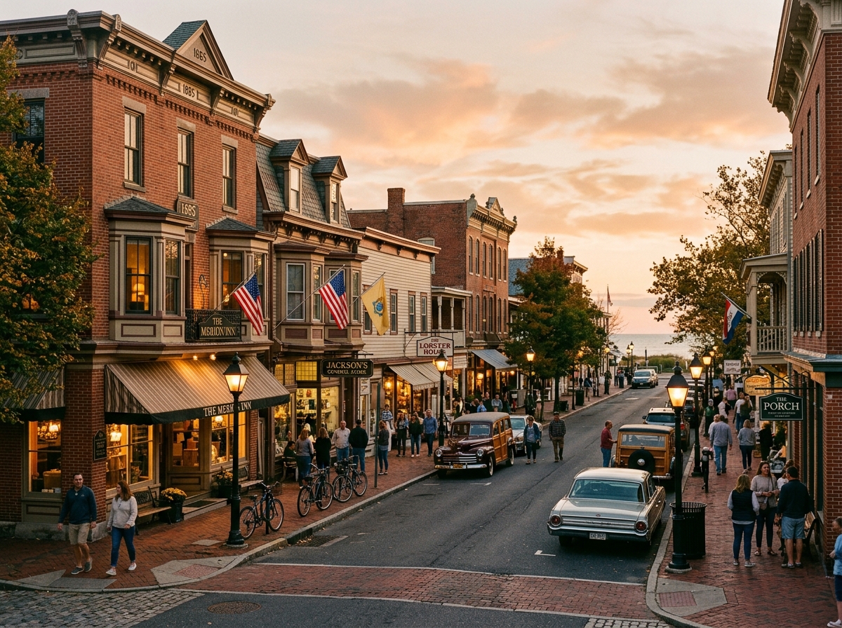 Historic main street architecture in Absecon, New Jersey